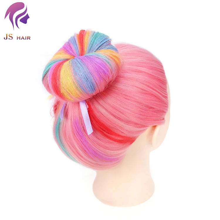 Long pink manikin head doll for braiding practice,synthetic hair styling mannequin head training teaching dummy doll