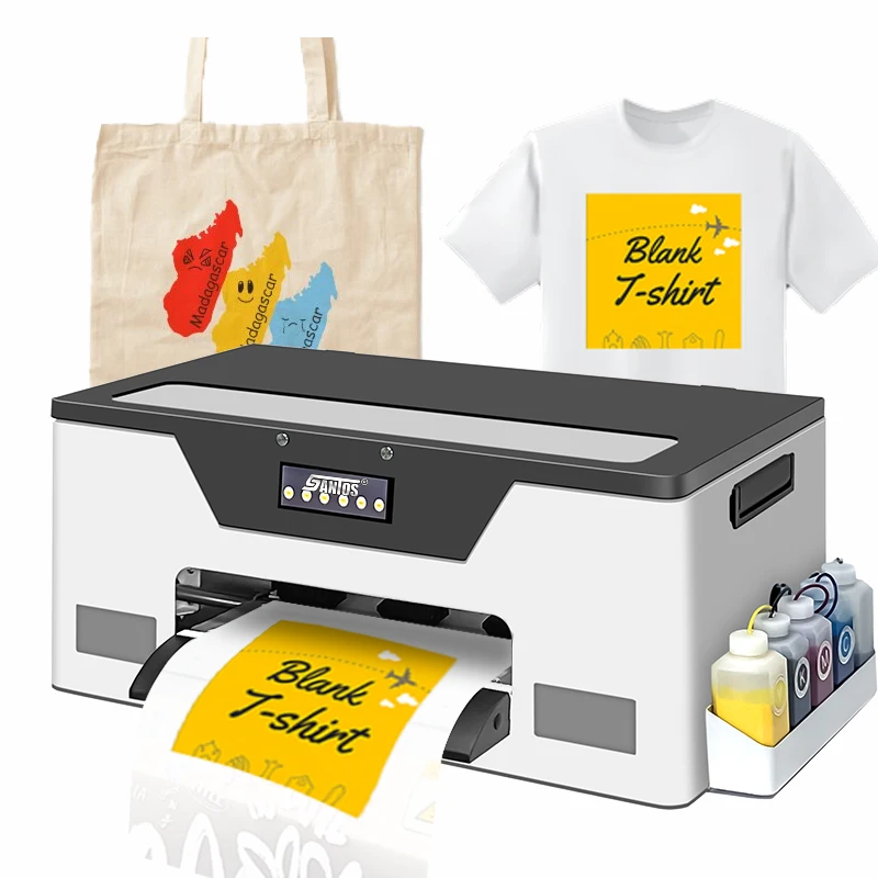New DTF Printing Machine A3 30CM XP600 Print Head T-shirt DTG Printer with Powder Dyer Shaking Machine