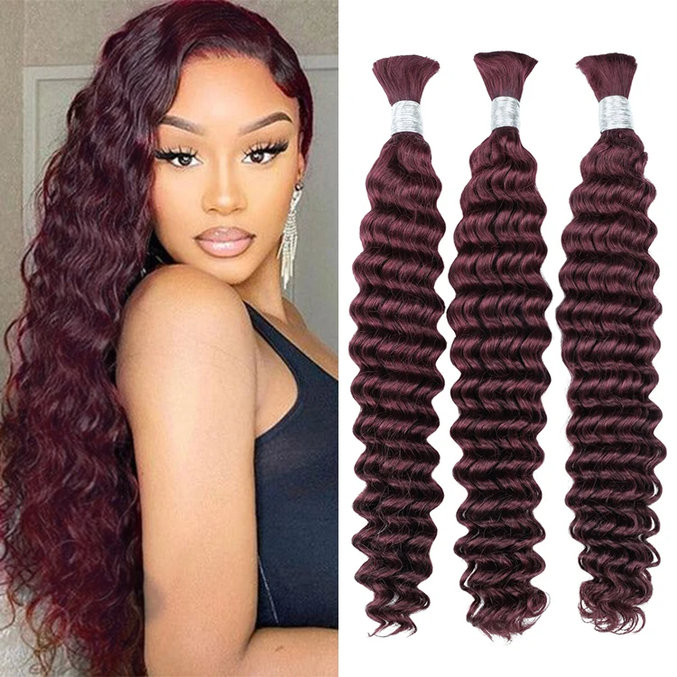 FH wholesale braiding hair hair bulk colored deep wave bulk human hair blend for braiding