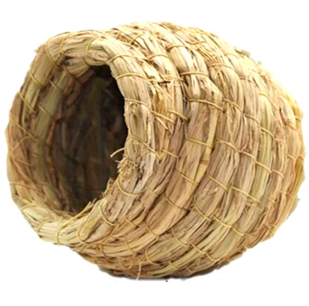 Natural Handmade Straw Bird Nest Pigeon Parrot Warm House Small Animal Bird Cages