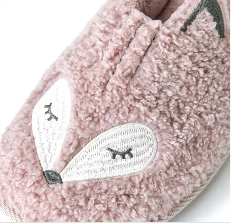 Indoor Warm Women Slippers Cute Animal Fox Unicorn Winter Fur Home Shoe Female Girl Nonslip Memory Foam Cotton House Slippers