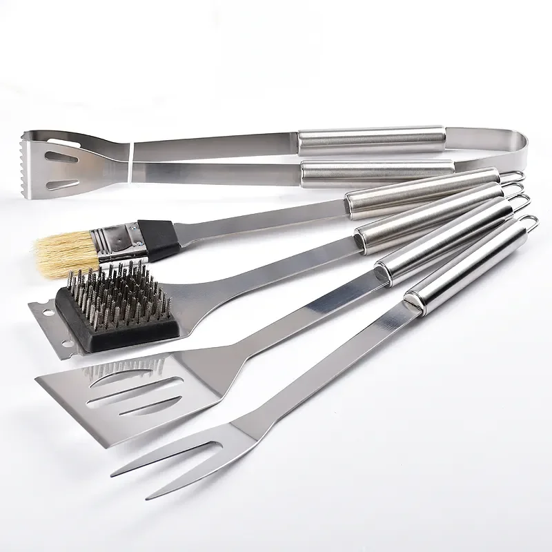 Factory Direct Supply Barbecue Accessories 5 pieces Stainless Steel BBQ Tools Set