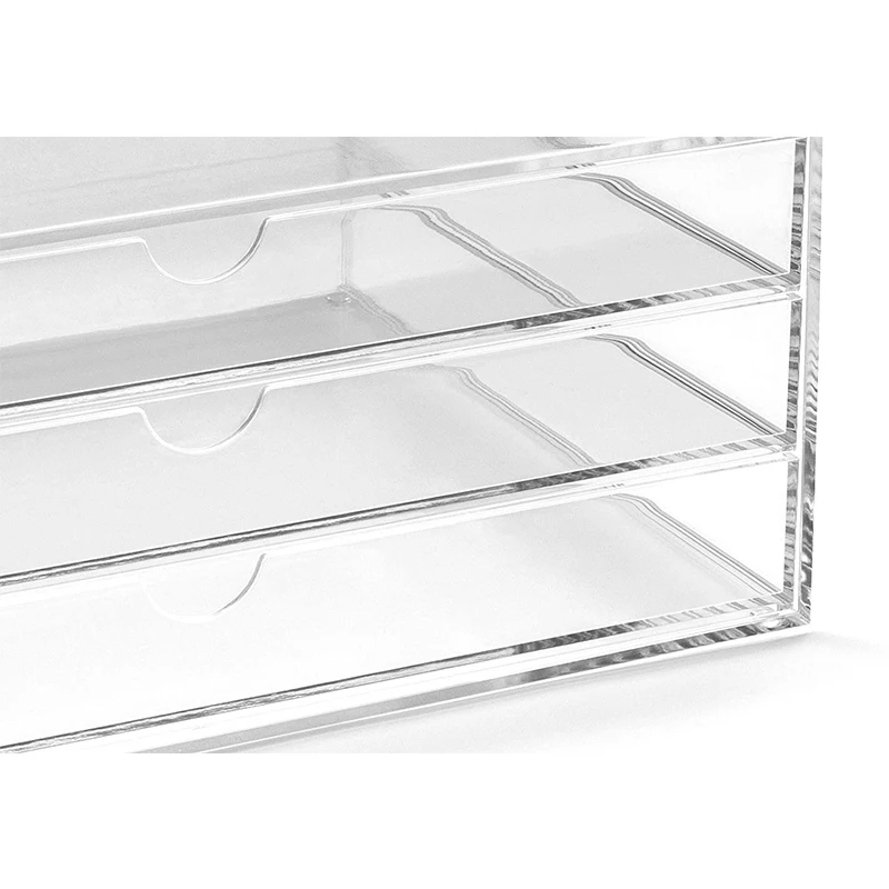 3 Drawer Handle Clear Acrylic Makeup Organizer Acrylic Makeup Drawer Box Transparent Storage container