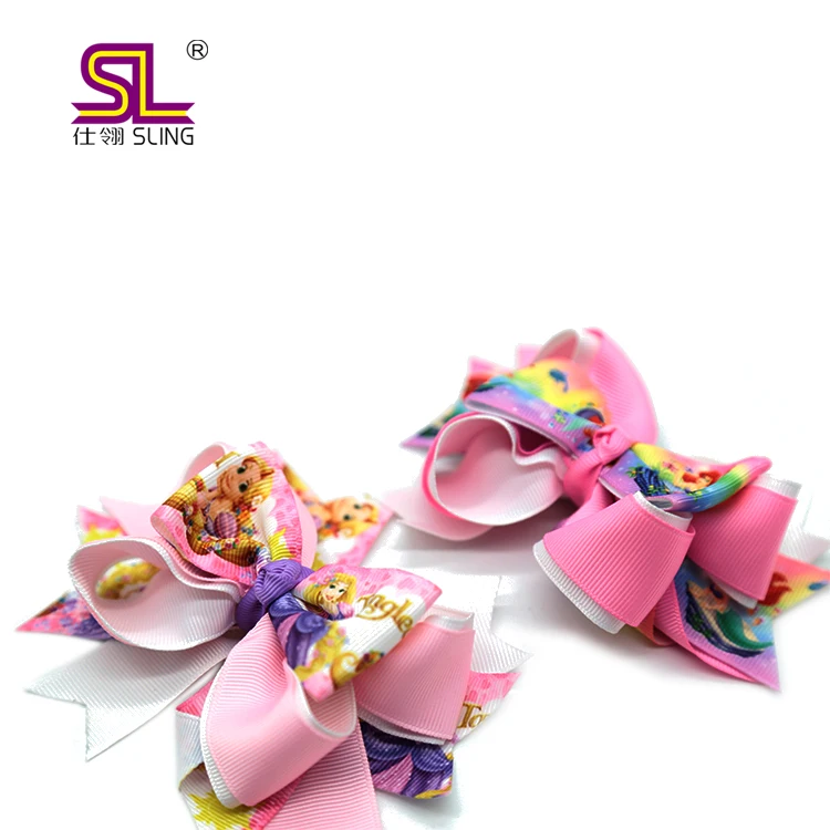 Mixed grosgrain bow hair clip