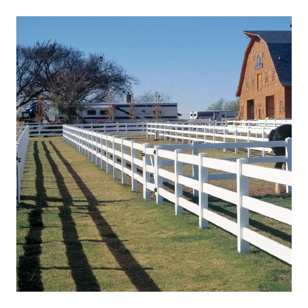 Fentech Factory Supply Bulk Cheap White Plastic Pvc Farm Horse Fence Protect Horse Safety