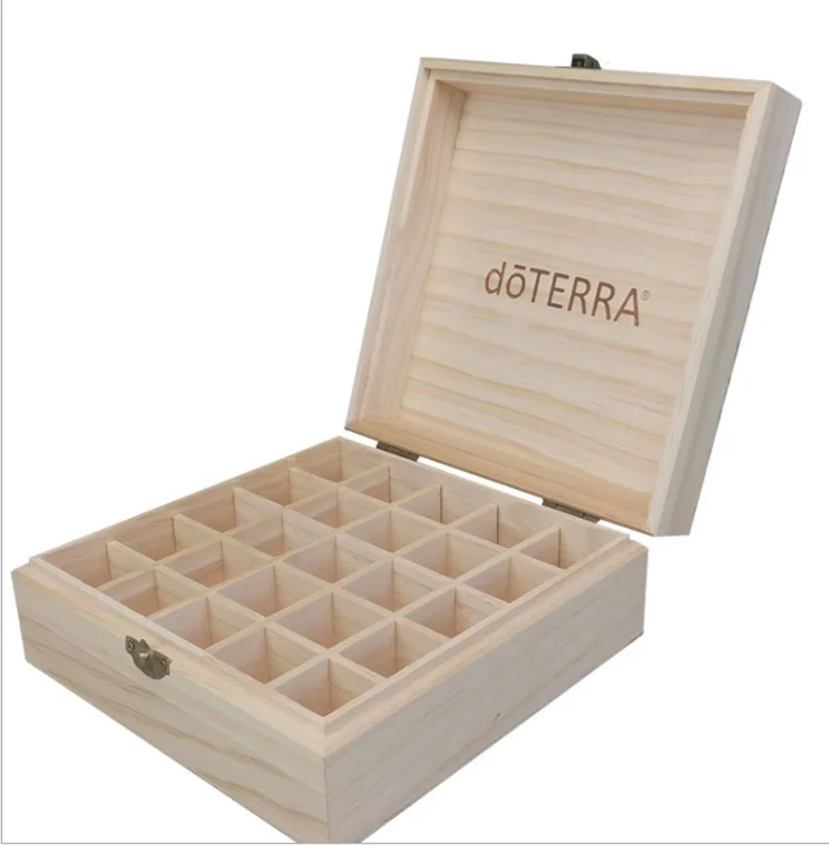 Custom printable logo wooden box perfume storage box essential oil box