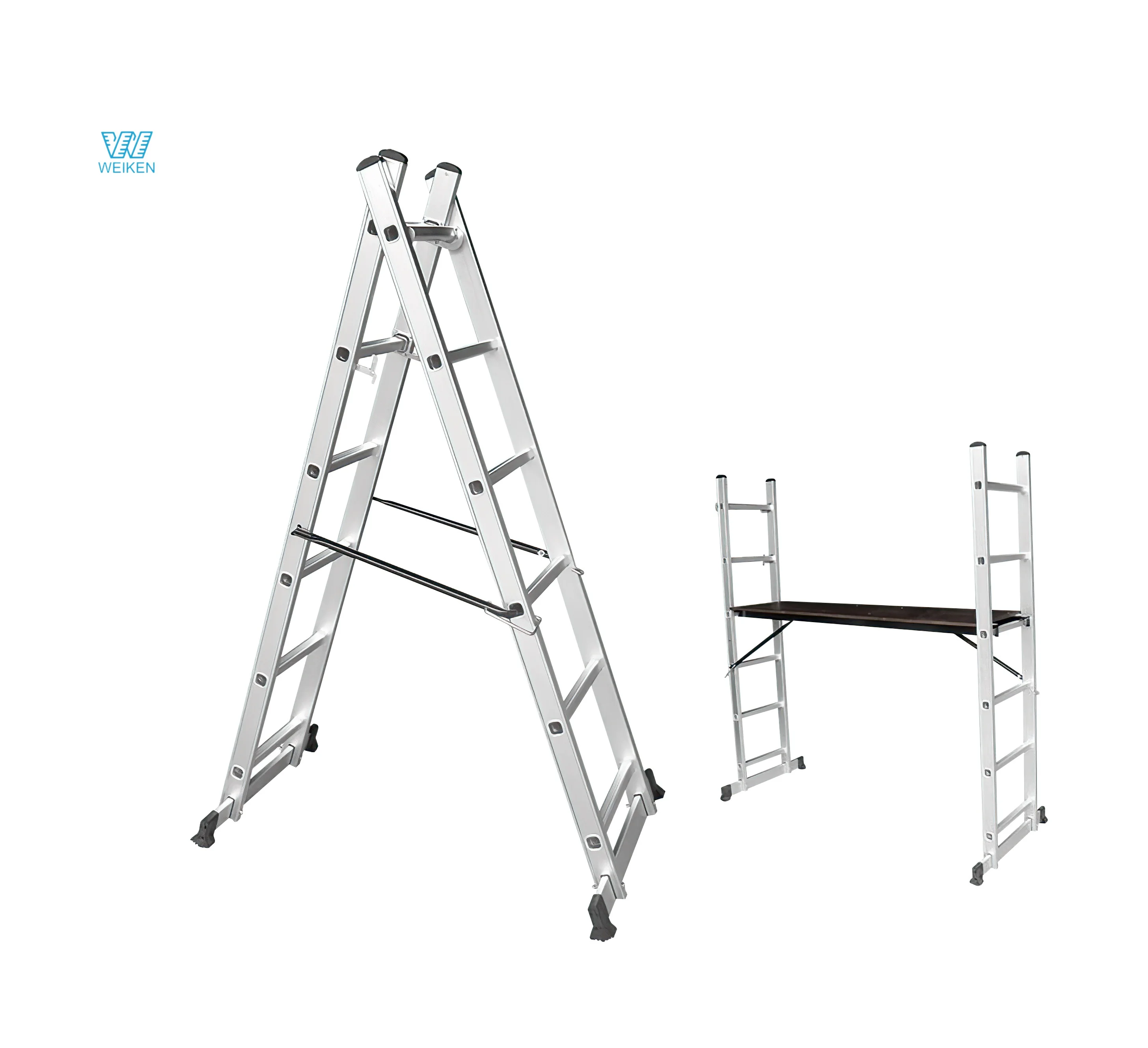 6 steps silver aluminium ladder frame scaffolding multi functional ladders for sale