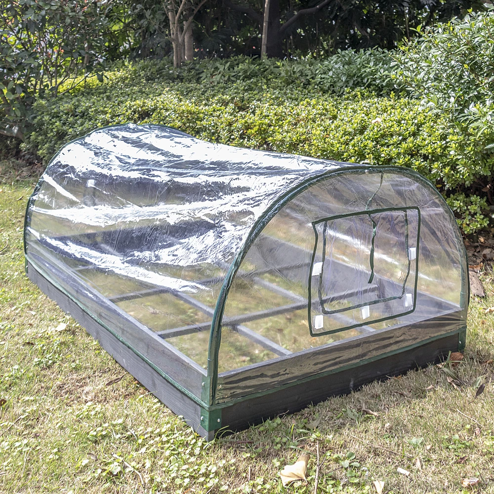Garden Bed with Grow Grid Plant Box with  Plastic Cover Greenhouse for Home and Garden