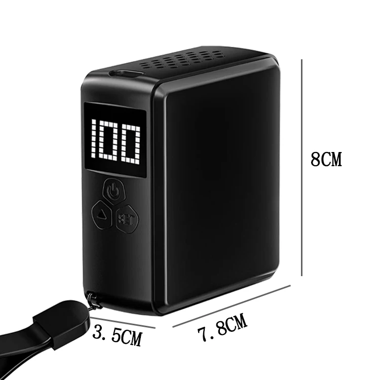 Fast inflate mini tyre inflator rechargenable bicycle pump 12 volt air compressor