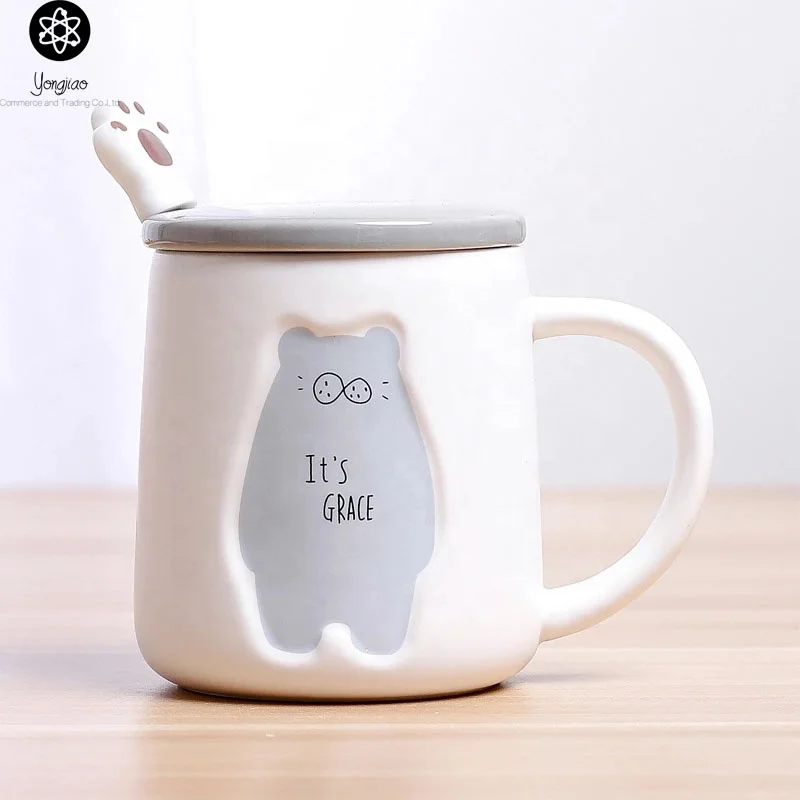 Decorative 3D Animal Design Ceramic Coffee Mugs/Animal Novelty Tea Cups