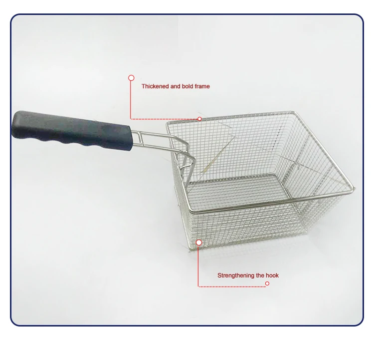 Commercial S/s 304 Food Grade Fried Basket French Table Serving Stainless Steel Chip Fryer Basket