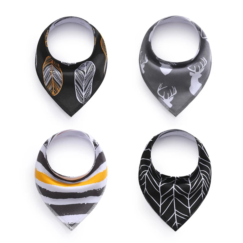 Dropshipping 4 pack 7 days vintage dribble pack baby burp bib fleece Polyester cotton boy girl Unisex  bandana drool bibs set