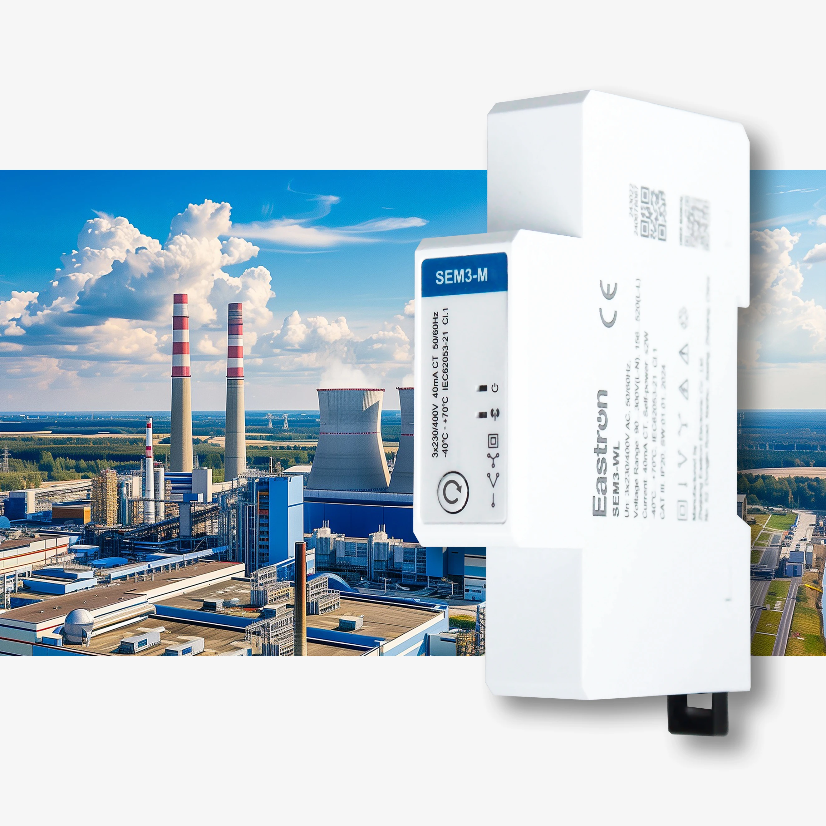 Eastron SEM3-M Compact Size Three Phase Energy Meter Industrial Power Measuring Bi-directional kWh Meter