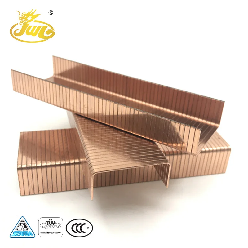 Китай производство Подгонянный медный покрытый стальной картон закрывающий штапель u-типа ногтей