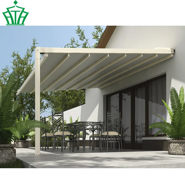 Folding Deck Retractable Corridor Conservatory Outdoor Collapsible Awning Pergola
