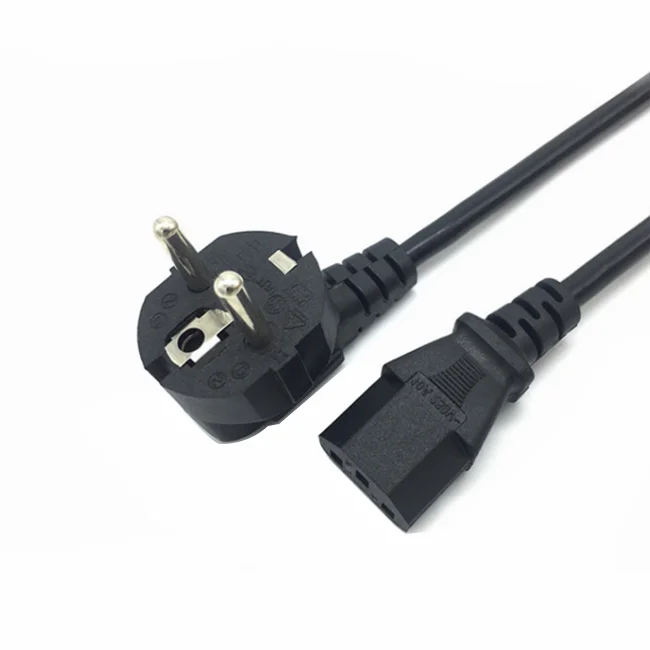 EU Monitor Power Cord Europe Schuko CEE7/7 Plug to IEC C13 Power Cord Suitable for use as a Europe PC Computer Power Cord