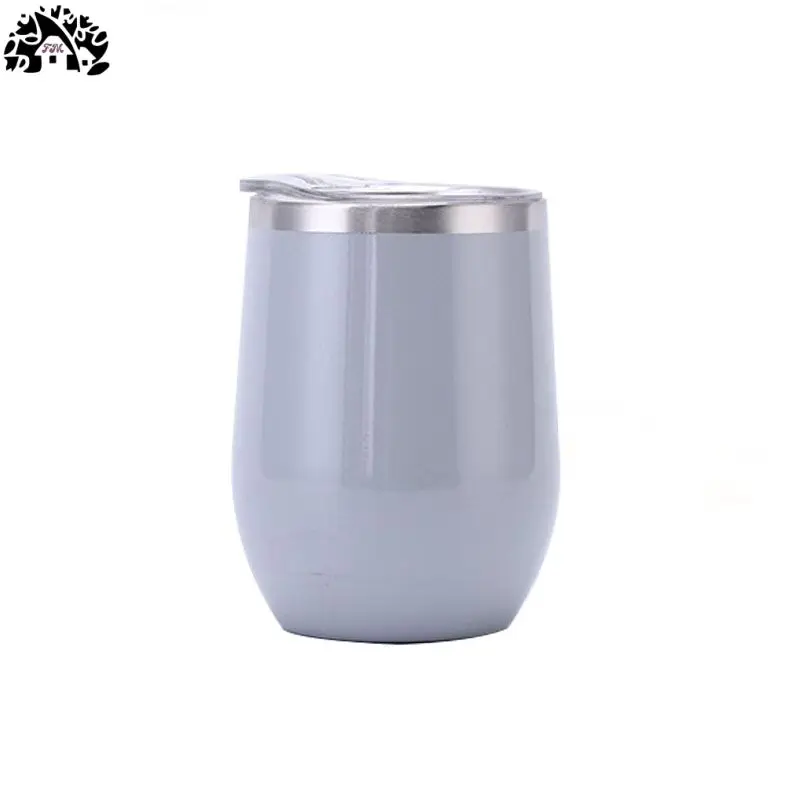 Wholesale 12oz Custom logo Eggshell Gift cups Double stainless steel wine glasses portable egg pot belly cups