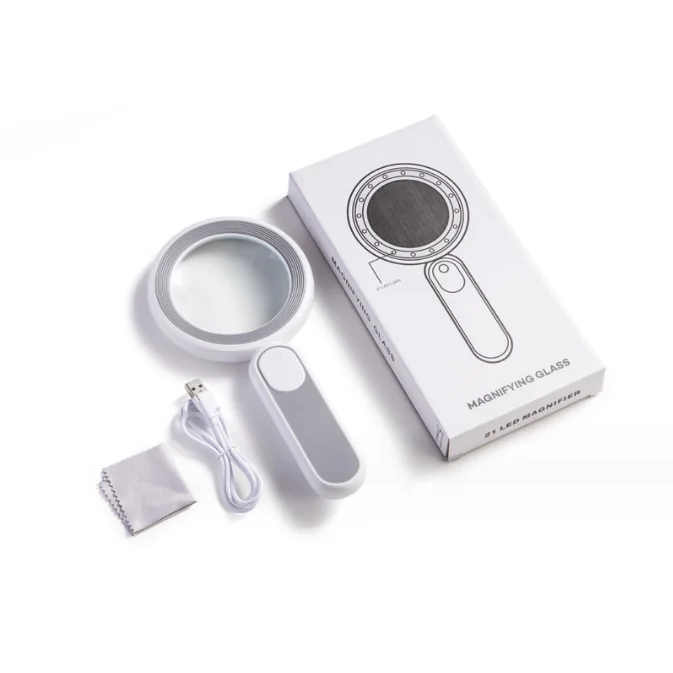 Snbo Handheld Magnifier Reading 30X Lens 12LED Light Magnifying Glass