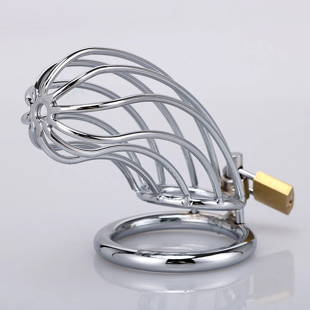 YPM SM Penis Exercise Sex Toys Steel Metal Locked Cage Cock Cage Male Chastity Device