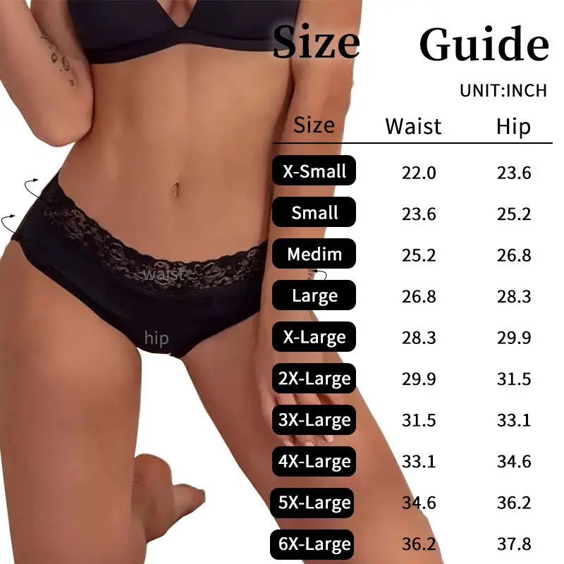 2023 New Lace Washable Postpartum 4 Layer Cotton LeakProof Period Panties Four Layers High Absorption Menstrual Period Underwear