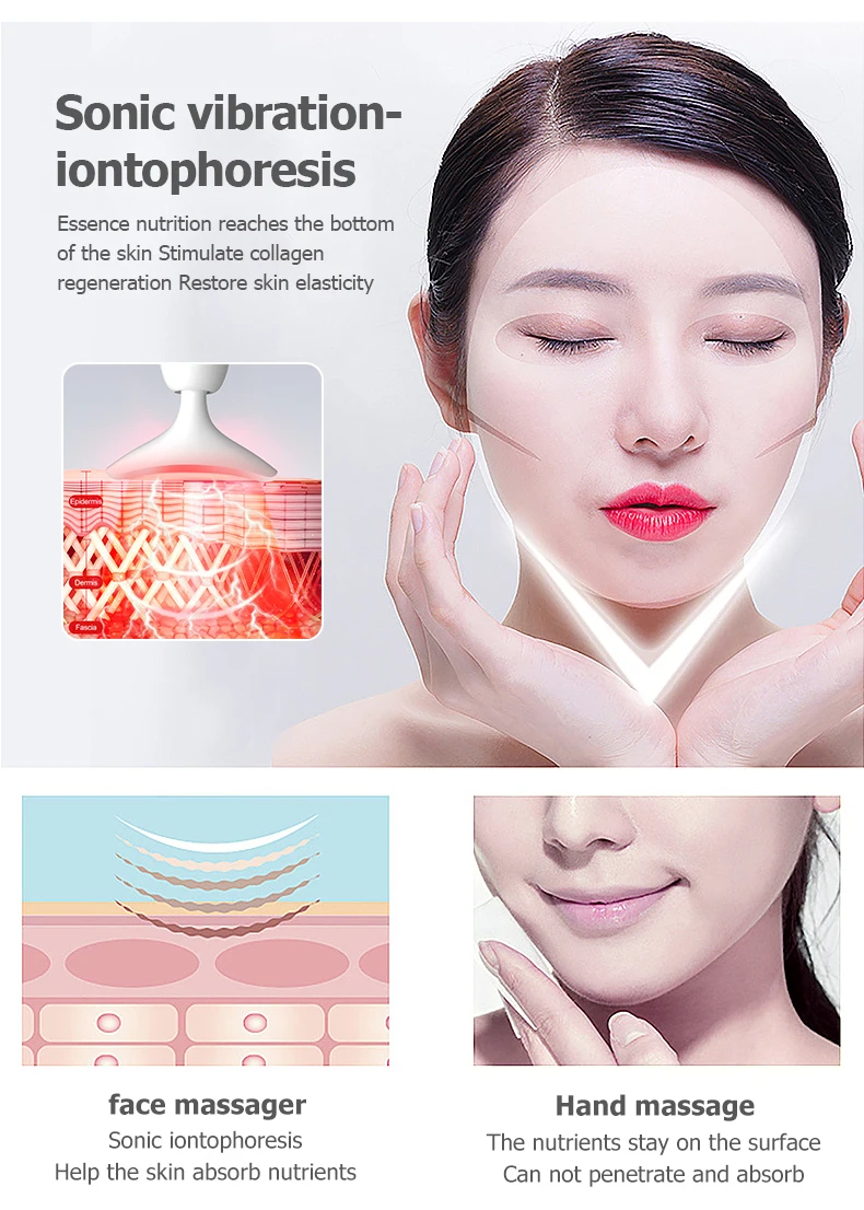 7 in 1skin tightening facial lift neck lift beauty device 3 colors led photon therapy facial whitening and neck lifting massager