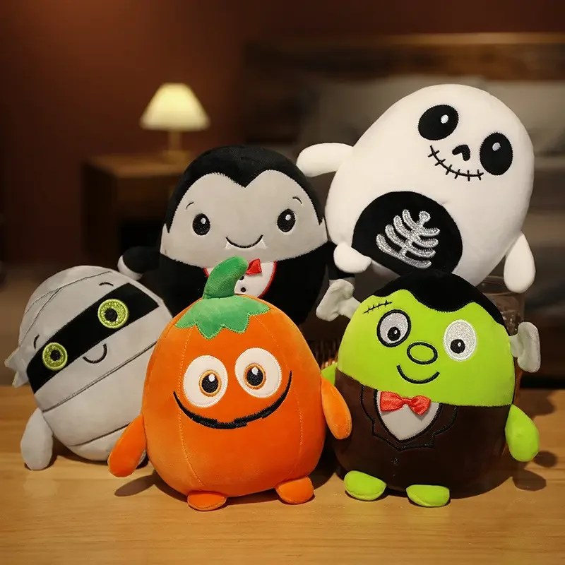 Cute Cartoon Halloween Doll Vampire Skull Monster Pumpkin Man Doll Holiday Stuffed Animal Doll