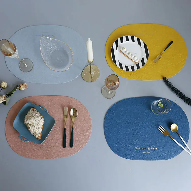 Leather Heat Insulation Anti-oil Placemat Dining Restaurant Table Mat Decor Mat Placemats for Kitchen