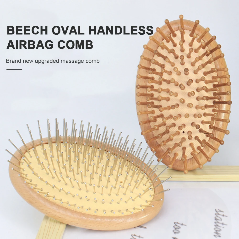 Promotion Oval Shape Bamboo Wooden Hair Brush Portable Men and Women Scalp Massage Eco Friendly Hair Comb