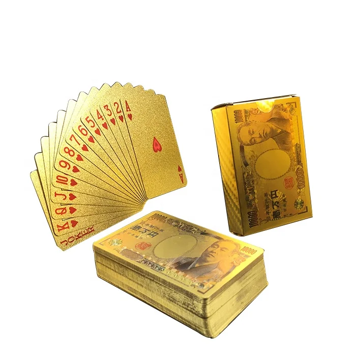 Golden Playing Cards Custom Logo Plastic Poker Card Hot Selling