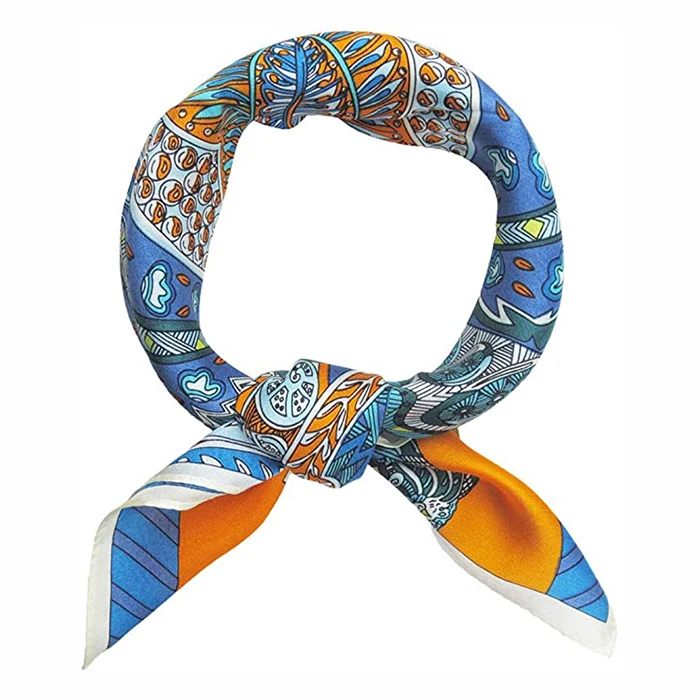 Luxury Women Silk Scarves Pure Silk Scarf Stylish Ladies Hair Square Silk Scarf