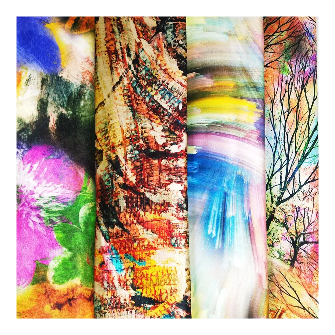 2023 Good Price With Low Moq Customized Textile Floral Digital Printing 100 Polyester Fabric