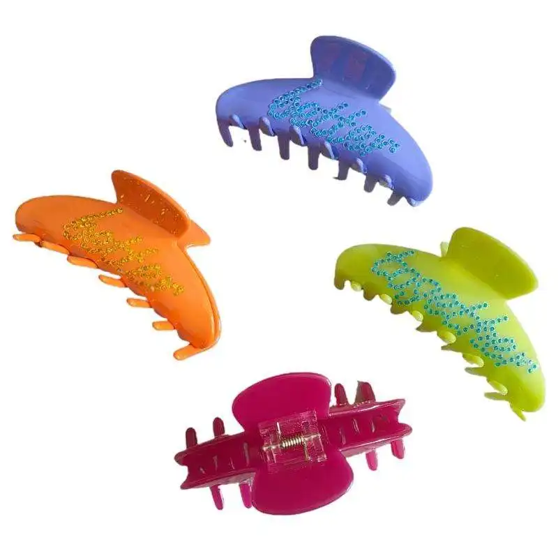 Manufacturers Small New Arrival Acetate High Quality Diamond Hair Claw Clips Custom Printed Claw Clip