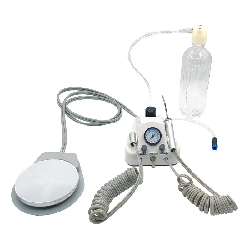 Dental Plastic Portable Air Turbine Unit 2 Holes/4 Holes With Water Syringe Bottle