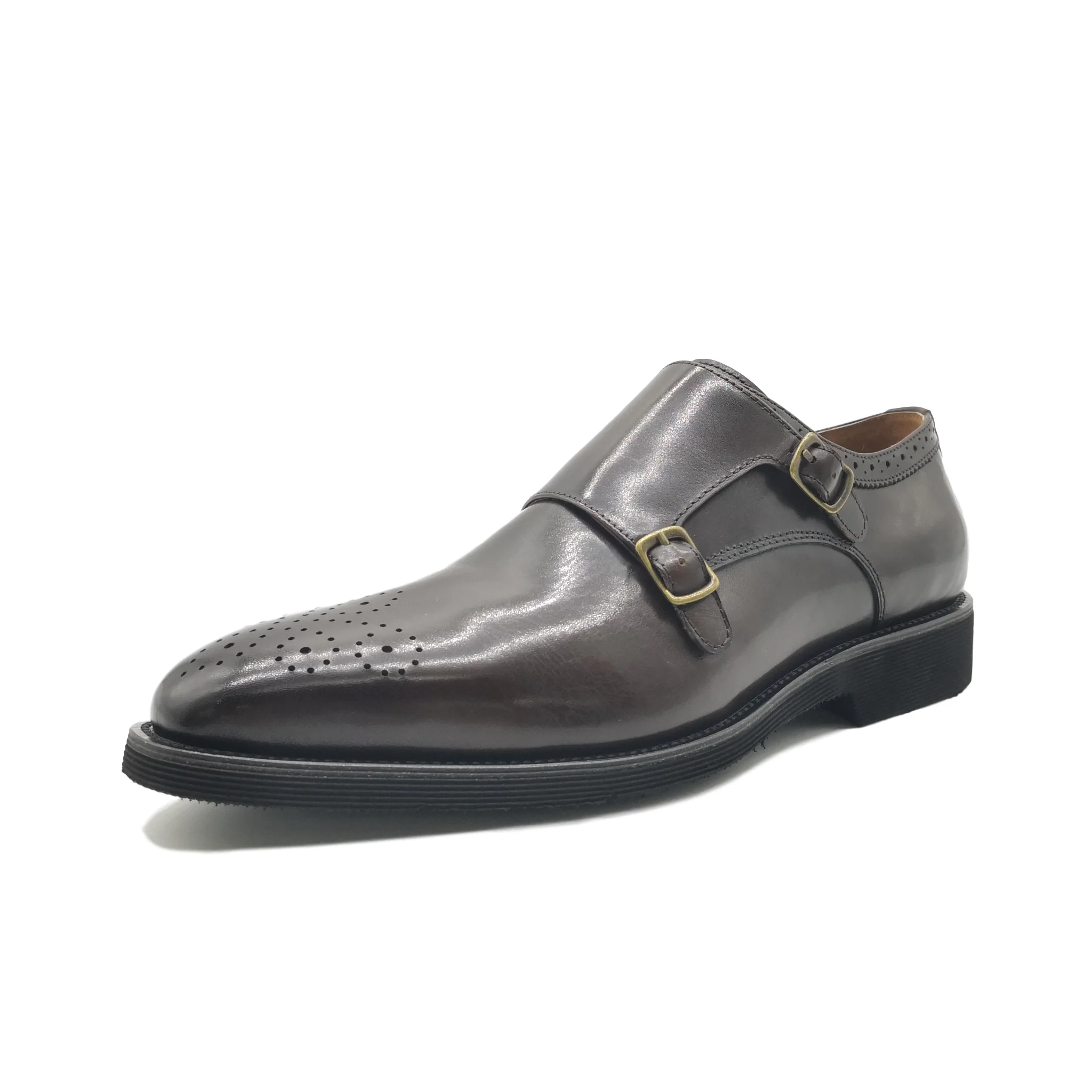 
High quality men dress shoes classic double buckles Monk-Strap shoes cheap leather party shoes 