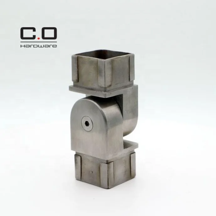Stainless Steel Adjustable Flexible square Handrail Tube Pipe Connector Joint for Stair Railing
