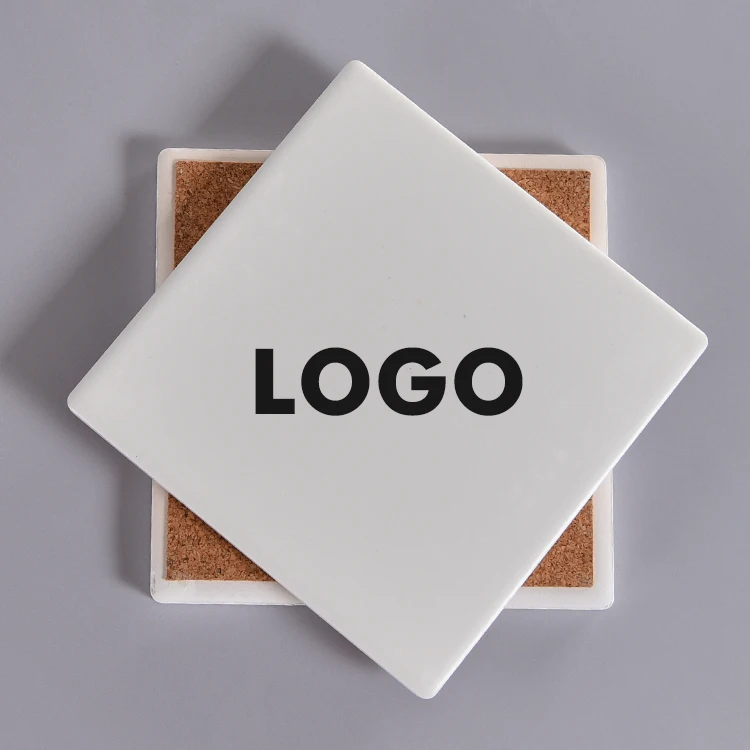 Wholesale Sandstone Coasters Promotional Sublimation Ceramic Round Blanks Coasters With Cork Back