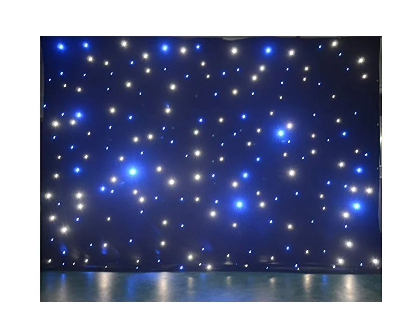 indoor BW/W/RGB fullcolor Flexible foldable led star curtain 4x6m single white DMX function lift light rampled bar disco