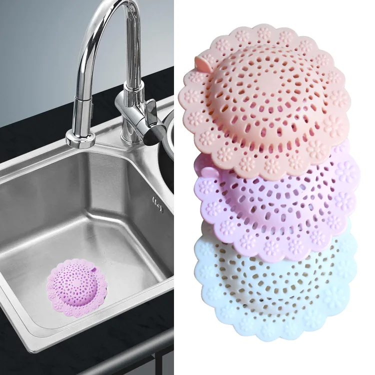 
Hot Selling Kitchen Silicone Floor Drain Cover Bathroom Silicone Sink anti Clogging filter 
