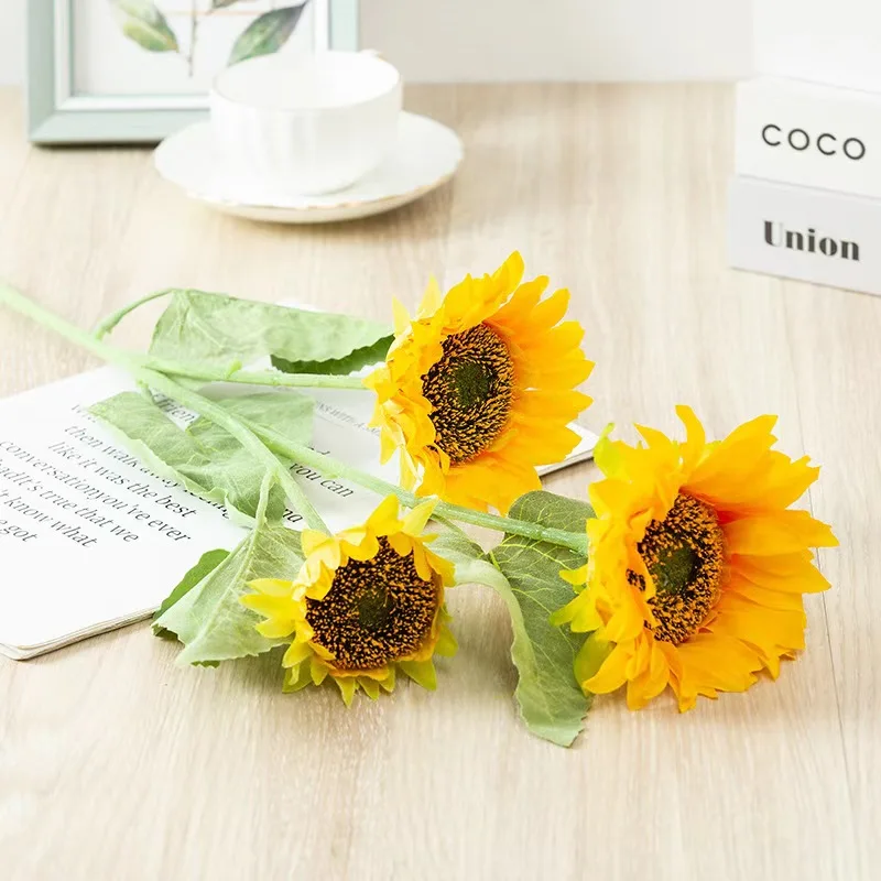 Hot Selling Simulated Artificial Silk Sunflower For Events Home Hotel Wedding Restaurant Decoration