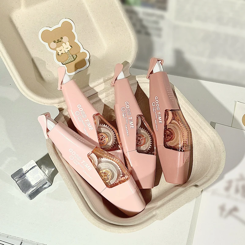 New School Office Stationery transparent pet customized colored plastic kids student white out Correction Tape refill