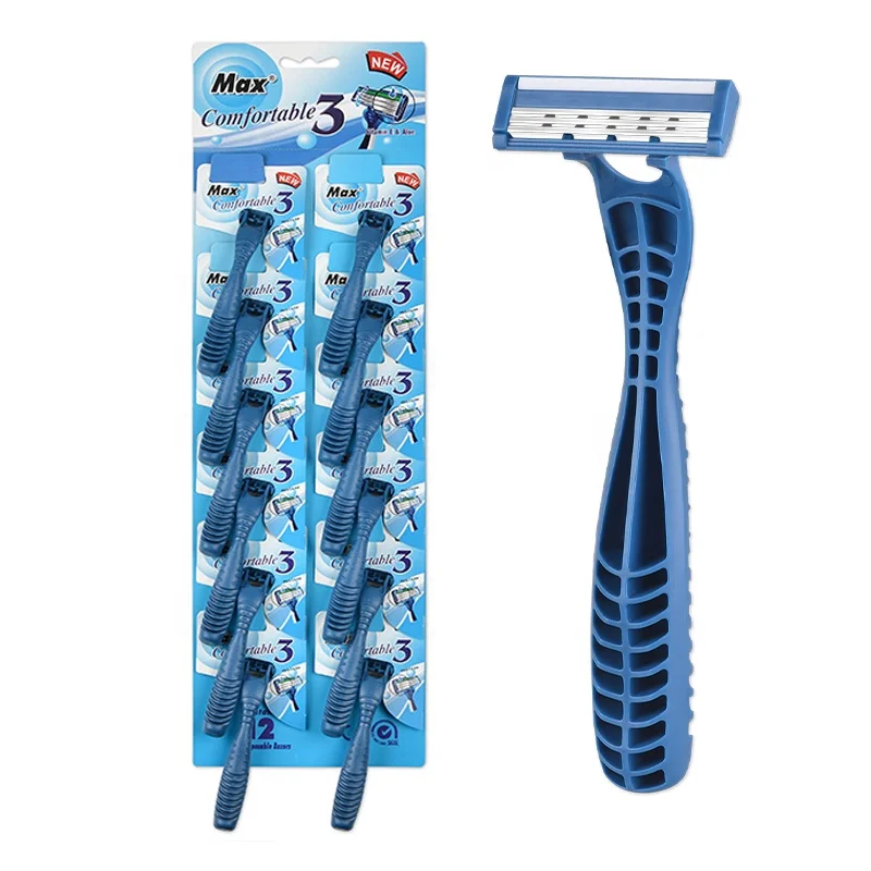 Razor factory produce men shaving razor with streamline wave razor handle   disposable shaver.