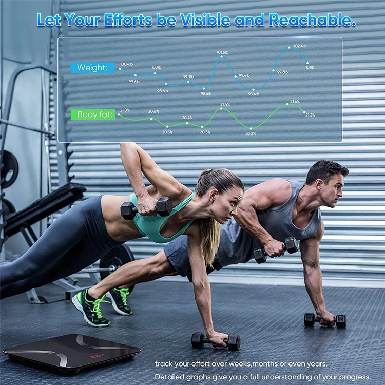 Wholesale High Accuracy Large Display Digital Bathroom Fitness Smart Body Fat Scale