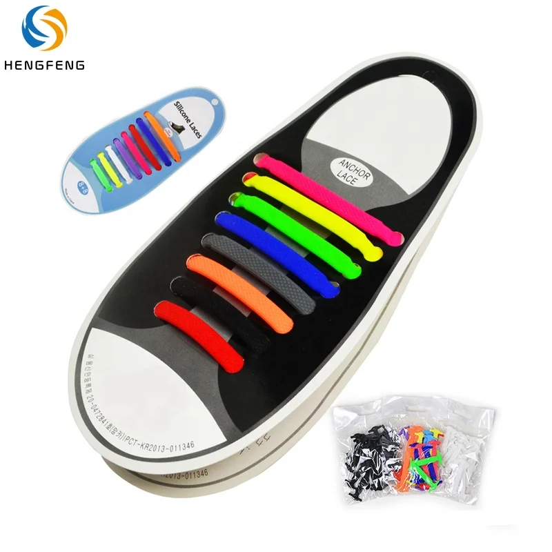 easy premium plastic elastic laces shoestring quick lace lazy stretch No Tie silicone shoe lace