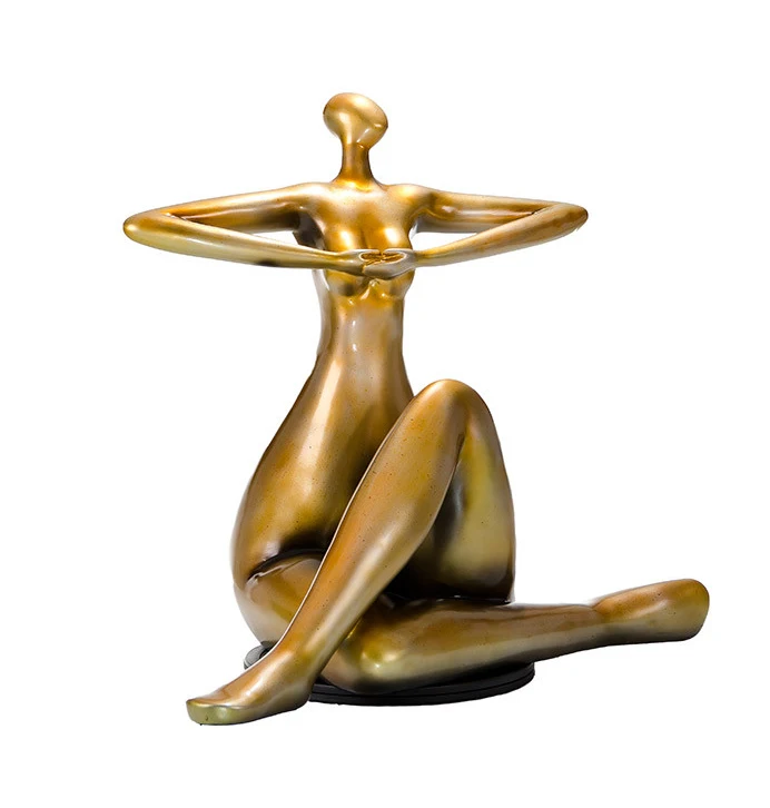 Home Decor life size yoga fat lady statues bronze fat woman statue sculpture for park