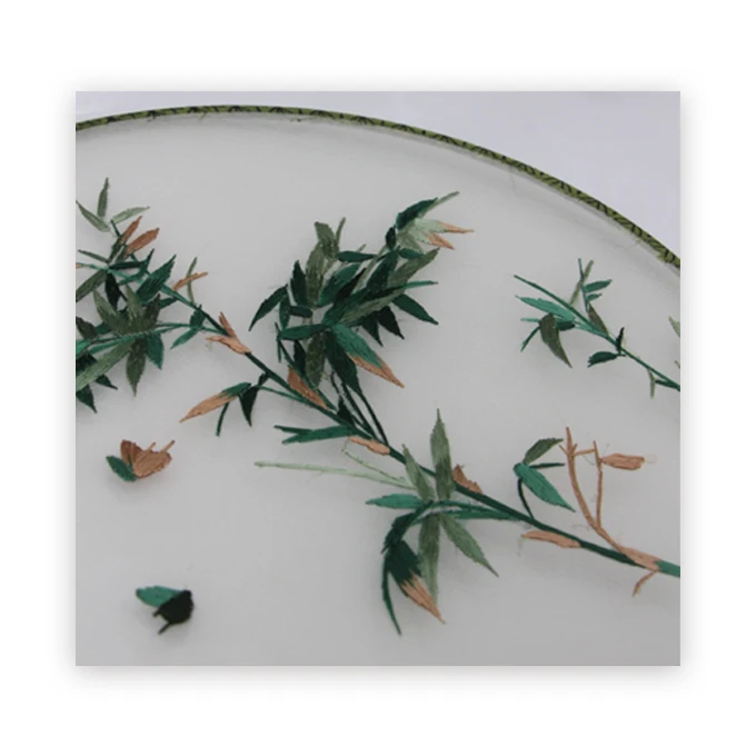 Shu Embroidery Double-sided embroidery fan-Bamboo Chinese Intangible Cultural Heritage