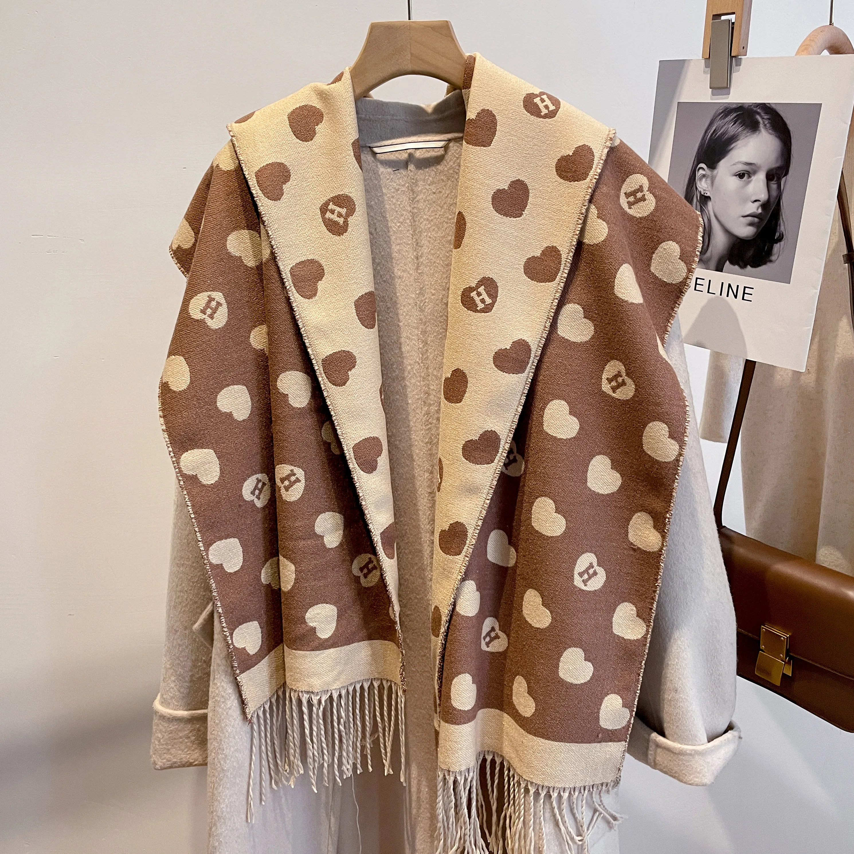 Wholesale New Luxury Designer Fashion Long Pashmina Cashmere Winter Warm Blanket Shawl Scarf For Women
