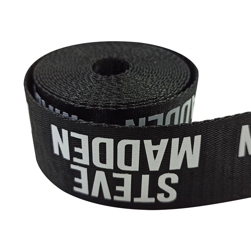 Colorful Jacquard Polyester Non Elastic Woven Webbing High Quality Logo Customized Black and White Guitar Support
