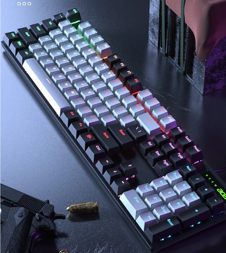 Factory Sale Hot Swap Mechanical Keyboard Backlit Wired Gaming Keyboard for Gamer RGB Desktop USB 2.0 ABS Plastic Multi Keys