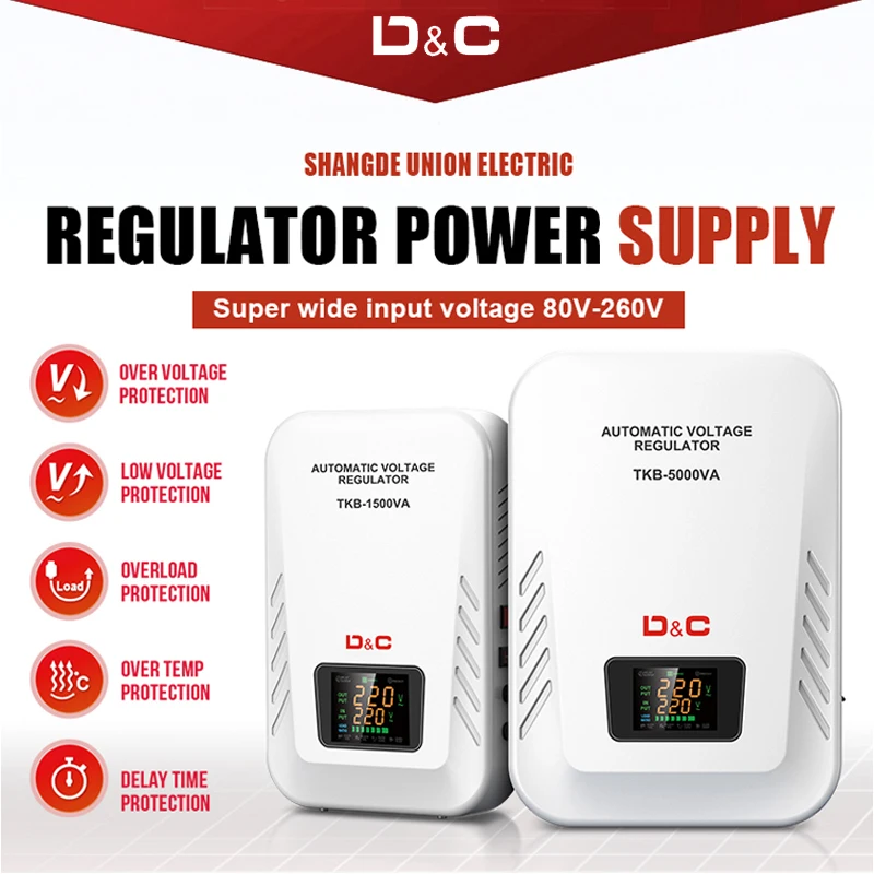 Factory Direct Price 80V-260V 1KVA 3KVA 5KVA 8KVA Wall mounted voltage stabilizer automatic 220V avr regulator