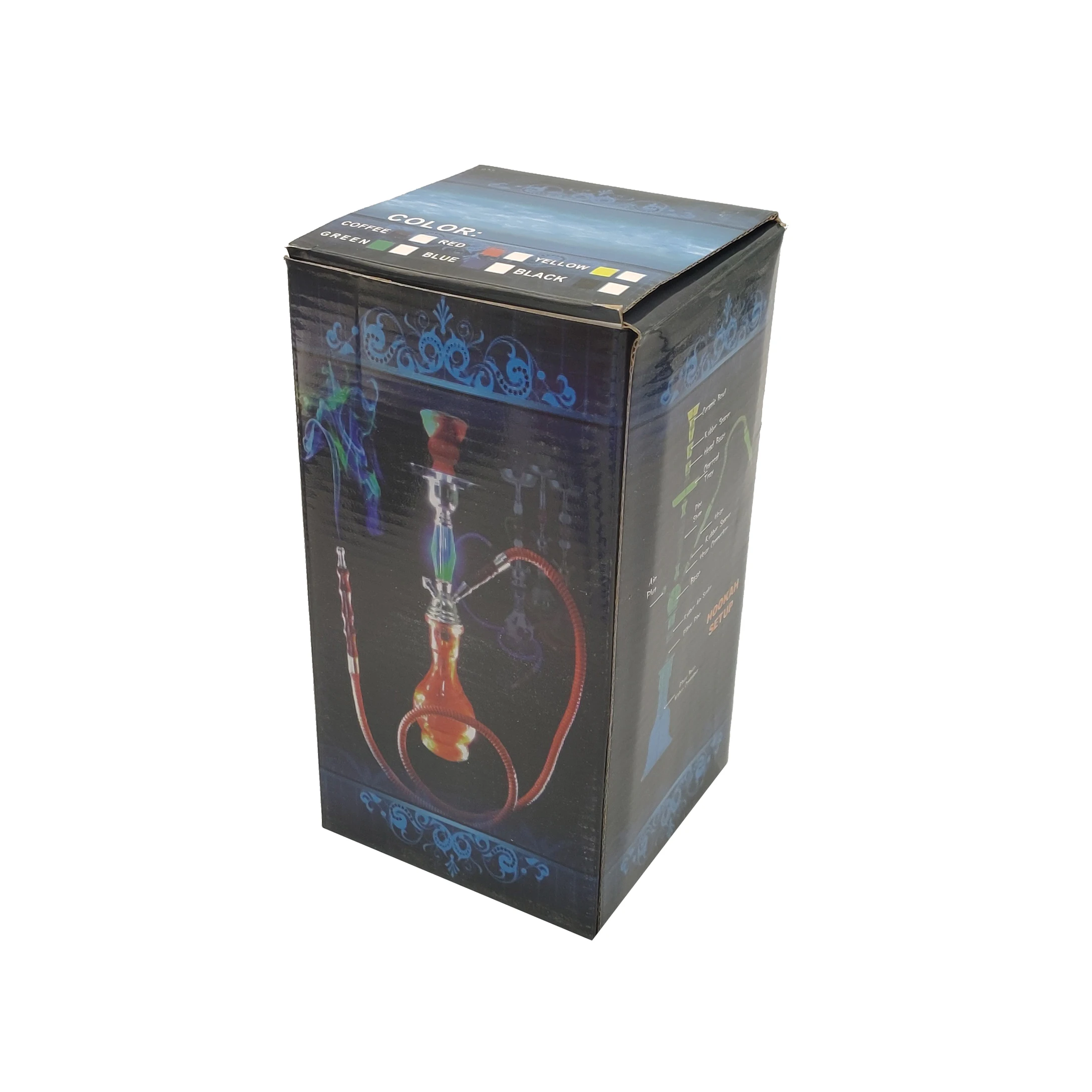 2022 Rainbow Aluminum Glass Tobacco Arab Hookah Shisha For Bar Party hookah Accessories